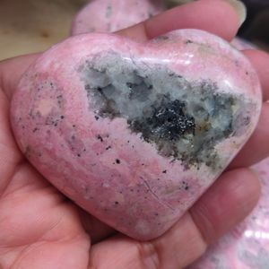 Rhodonite Heart shaped Palm Stones (Large)